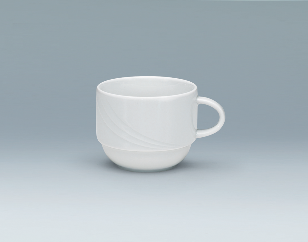Bauscher, Donna - Kaffee-Obertasse stpb., weiss, uni, 0,25 ltr.