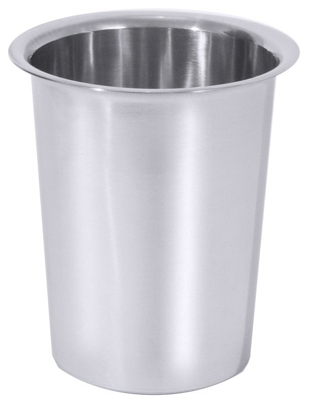 Besteckköcher für Kaffeelöffel, ungelocht, Edelstahl, D: 12 cm, H: 8 cm