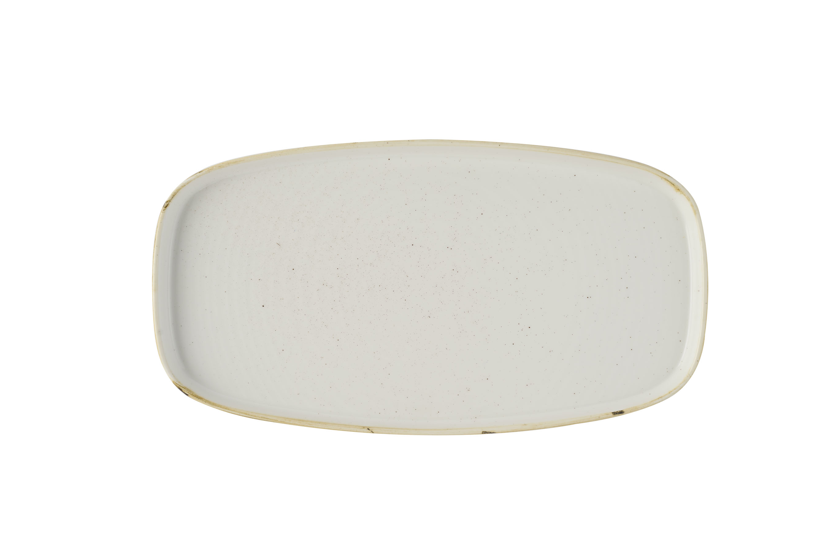 Churchill, Stonecast : Barley White - Chefs Platte rechteckig m. erhöhten Rand, 35 x 18,5 x 2 cm