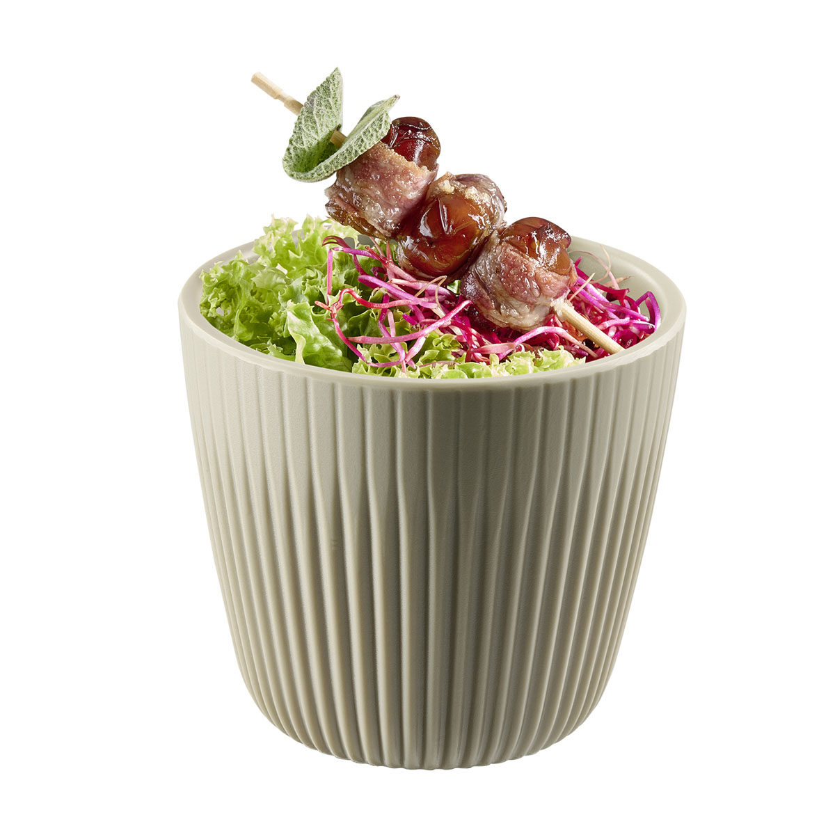 Schale LINEO, 6er-Set, Melamin, D: 8,5 cm, H: 7,5 cm, I: 180 ml, Fb. grau