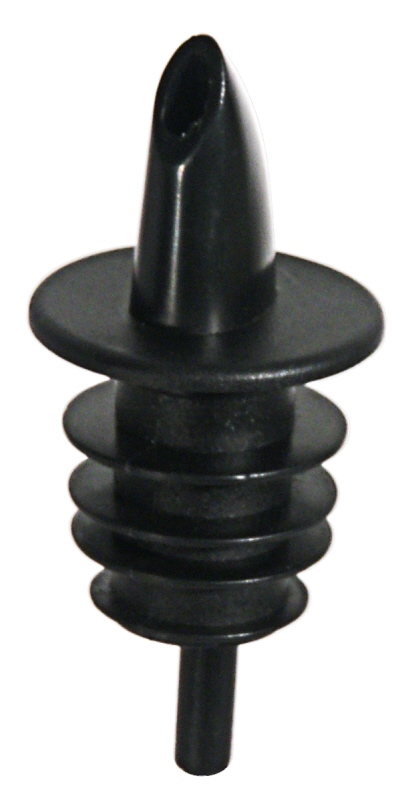 Flaschenausgießer, schwarz, PE, L: 7 cm, Durchlauf: 4 mm