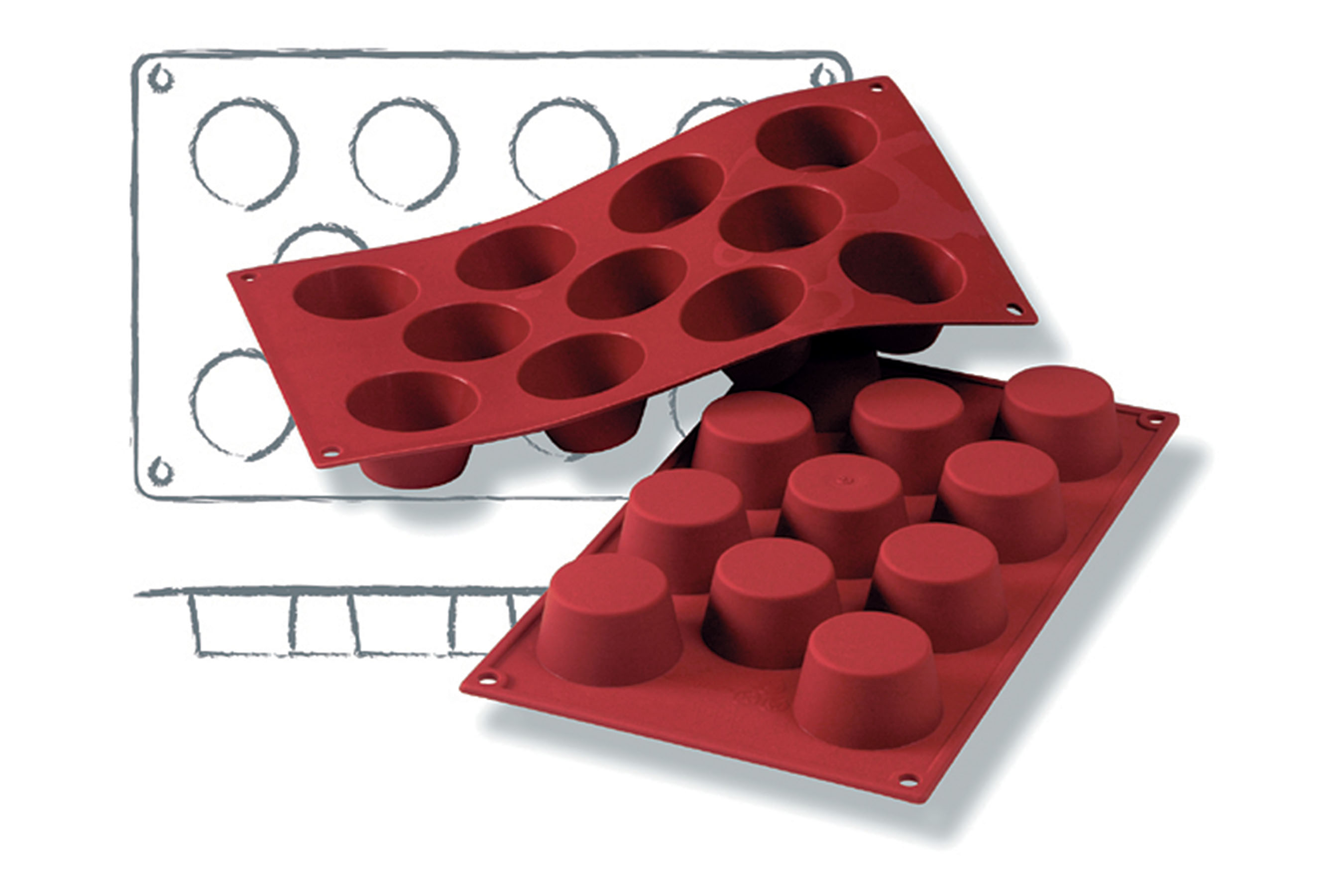 Silikon - Backform, Mini- Muffin, D: 51 mm, H: 28 mm