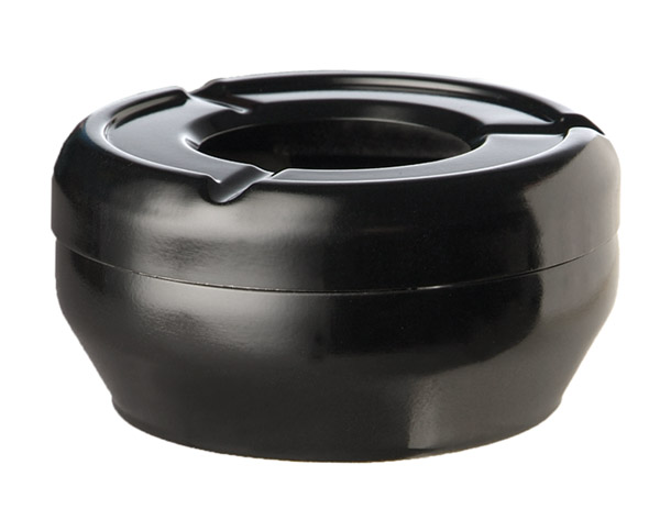 Wind-Aschenbecher D: 10 cm, H: 4 cm, Melamin, schwarz
