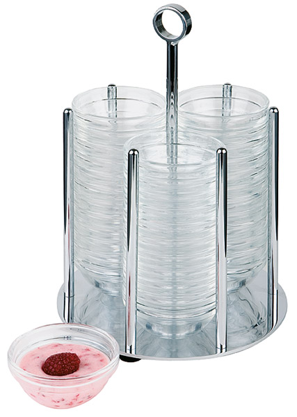 Schälchenspender MINI, D: 14 cm, H: 25,5 cm, Metall verchromt