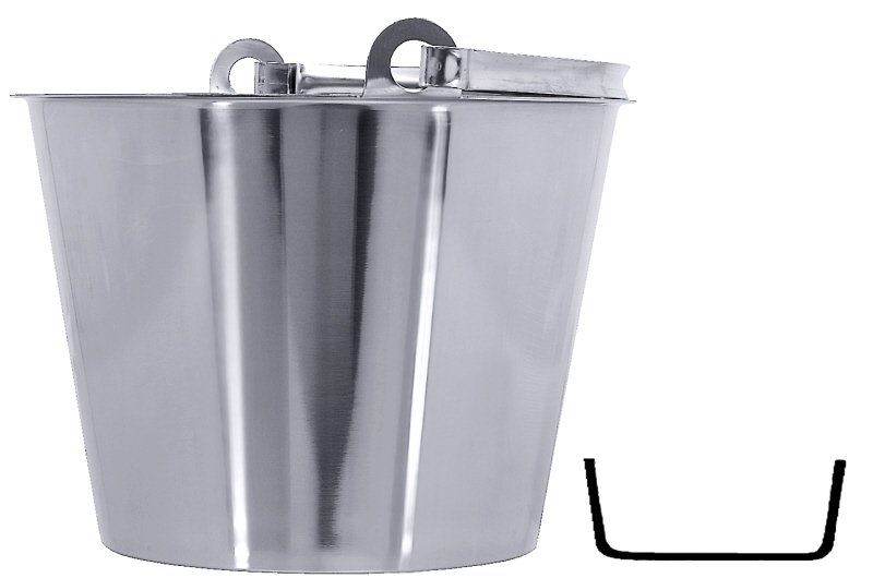 Eimer ohne Bodenreifen, I: 12 ltr., D: 31 cm, H: 27 cm, Edelstahl