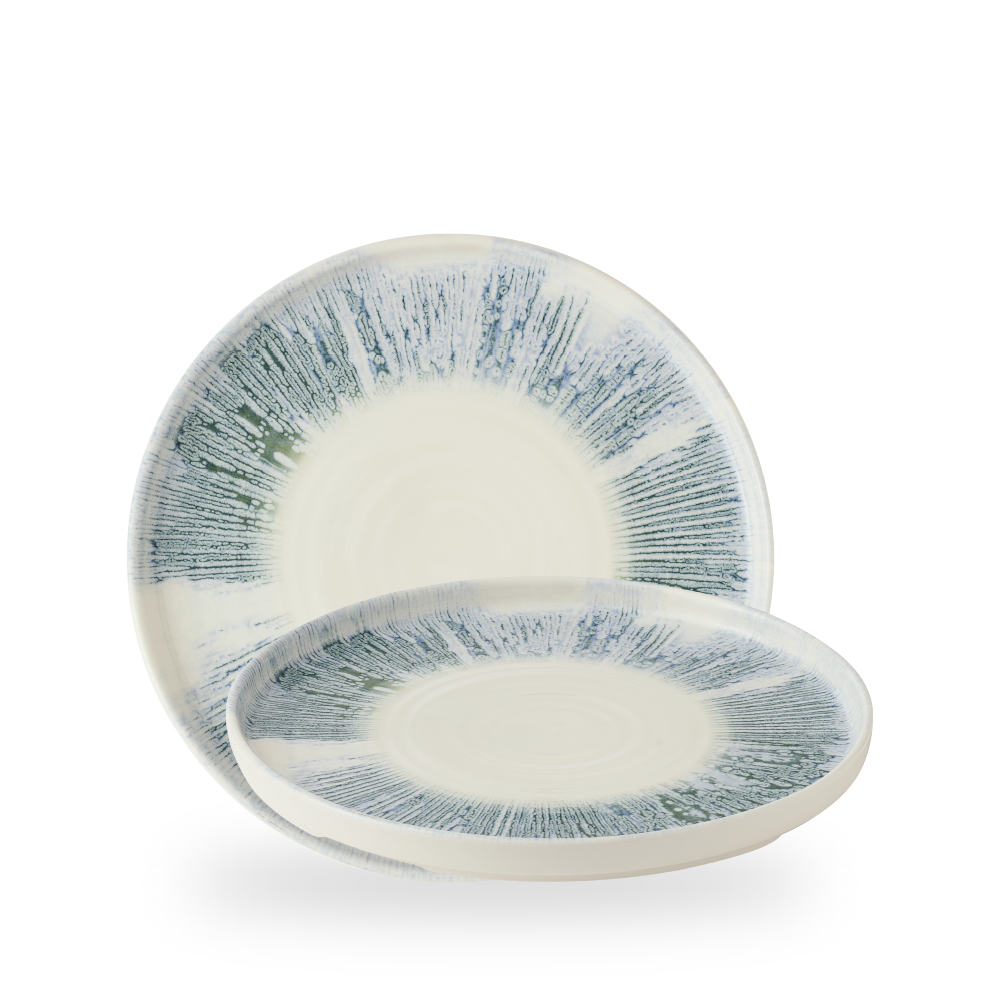 Churchill, Inked Lyra : Blue - Teller flach m. erhöhten Rand, 26 x 2 cm