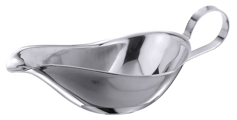 Sauciere ohne Fuß, Edelstahl, I: 0,1 ltr., H: 5 cm, L: 19 cm