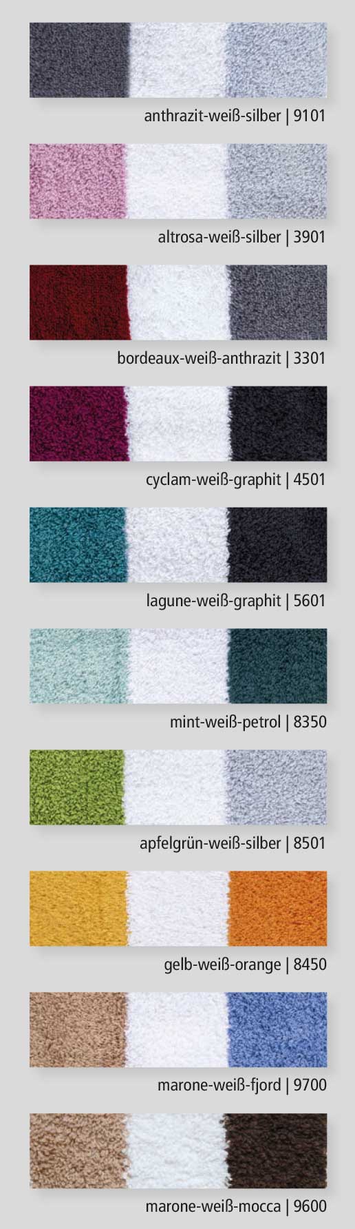 New York - Walkfrottier m. Streifen, 550 g/ m²