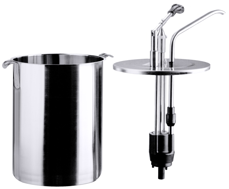 Runder Dispenser, I: 10 ltr., D: 20,8 cm, H: 28 cm, Edelstahl