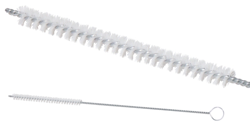 Flaschenausgießerbürste, Stahldraht, weißem PA, L: 30 cm, D: 0,6 cm