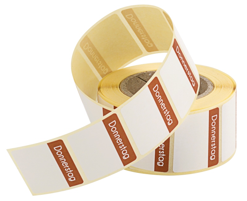 HACCP Etiketten, Donnerstag, braun, 500 Stück auf Rolle