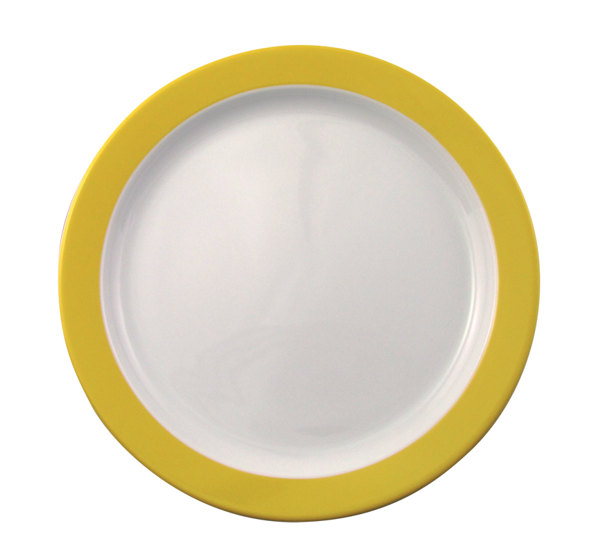 Eschenbach, Color - Speise-Teller, flach Fahne, weiss/ gelb, 25,5 cm