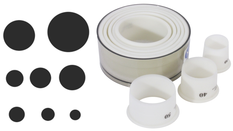 Ausstecher, rund, glatt, 8 Stück, weißes Exoglass, D: 10 cm, H: 3 cm