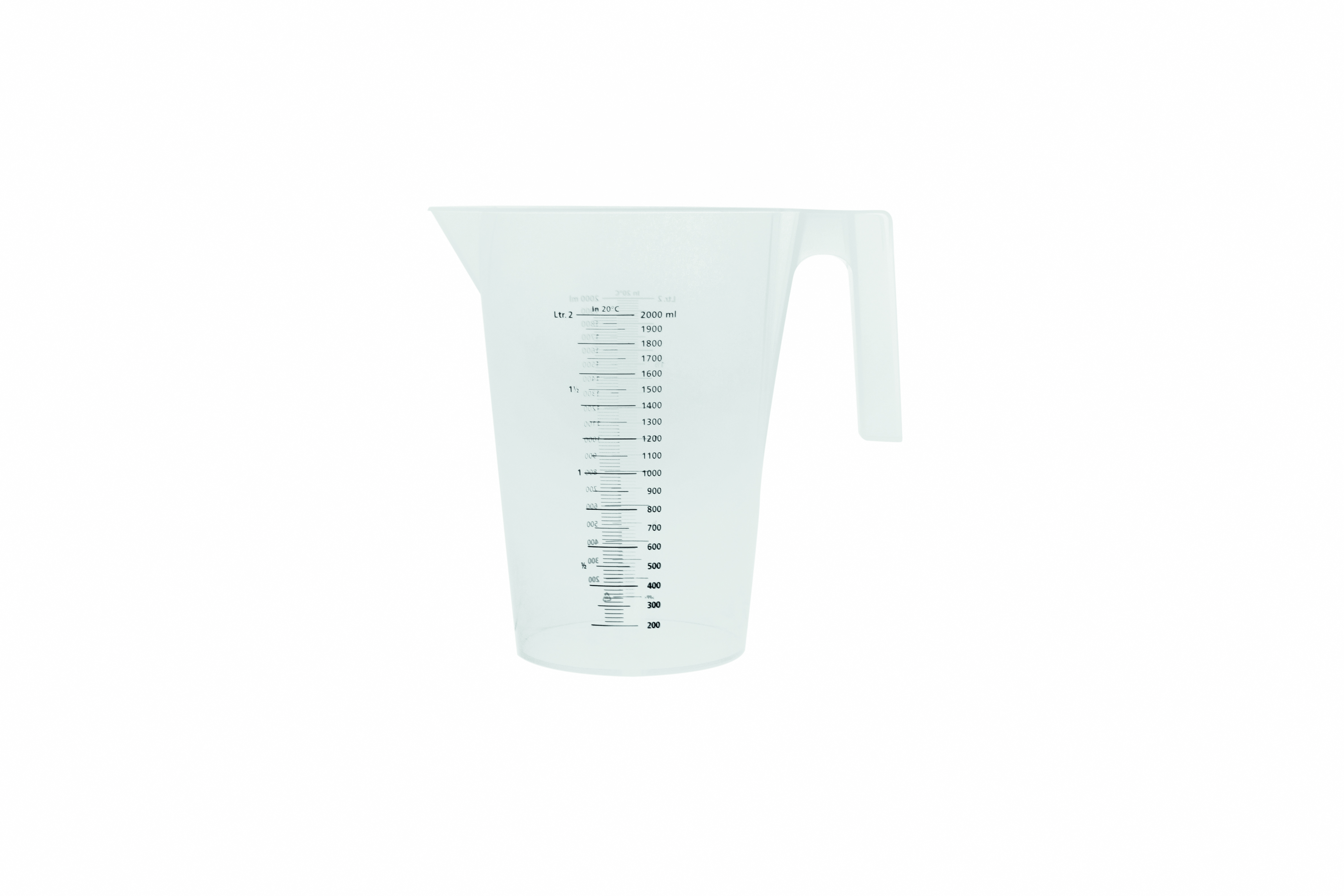 Messbecher, PP, 2,0 ltr., mit offenem Griff, stapelbar
