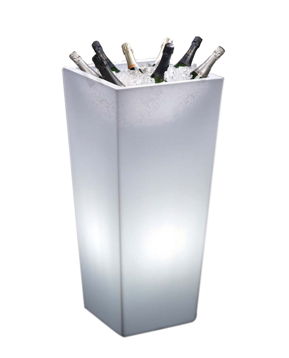 Flaschenkühler, Totem, quadratisch, LED, 49 x 49 x 104 cm