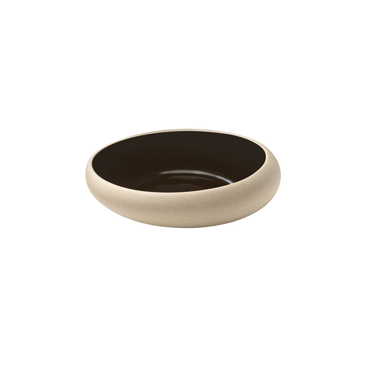 Playground, Steinzeug - EMBRACE Black : Teller halbtief rund coup, 17 cm