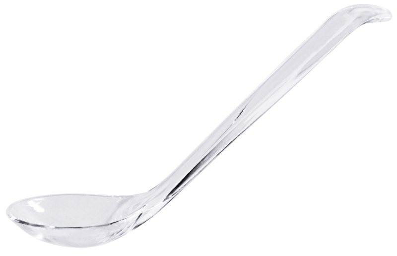 Senflöffel, ovale Laffe, klarem SAN, L: 10 cm
