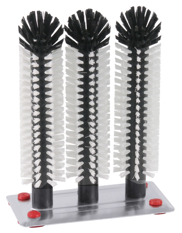 Gläserspülbürste auf Aluminiumplatte für Kölschgläser, D: 5,5 cm, H: 24/24/24 cm