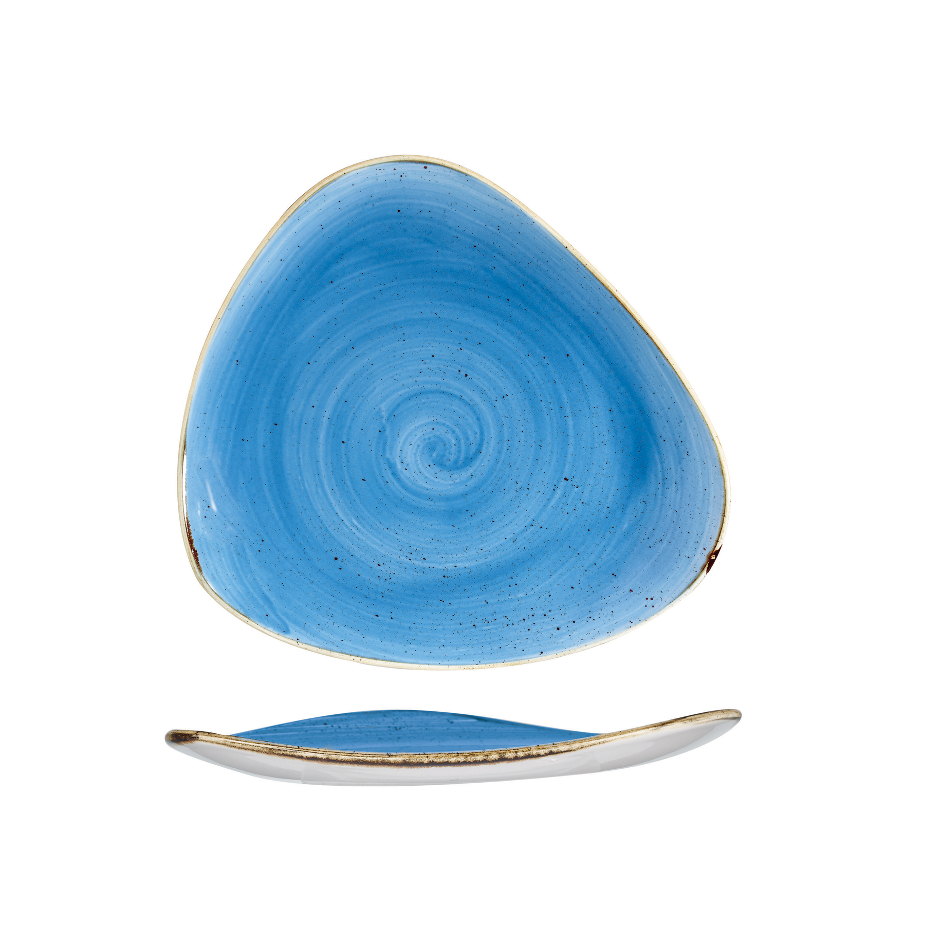 Churchill, Stonecast : Cornflower Blue - Teller flach dreieckig, 20,3 cm