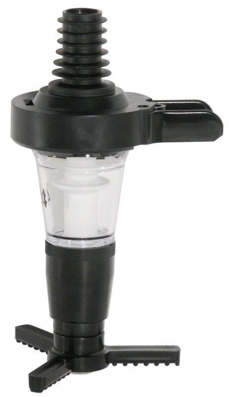 Spirituosen-Dosierer, schwarzer Kunststoff, I: 4 cl, D: 5,5 cm, L: 15 cm