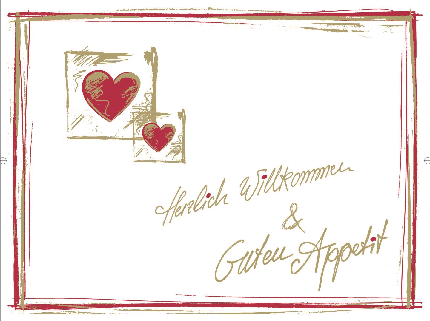 Tischsets - HERZLICH WILLKOMMEN Linclass-Premium 40 x 30 cm