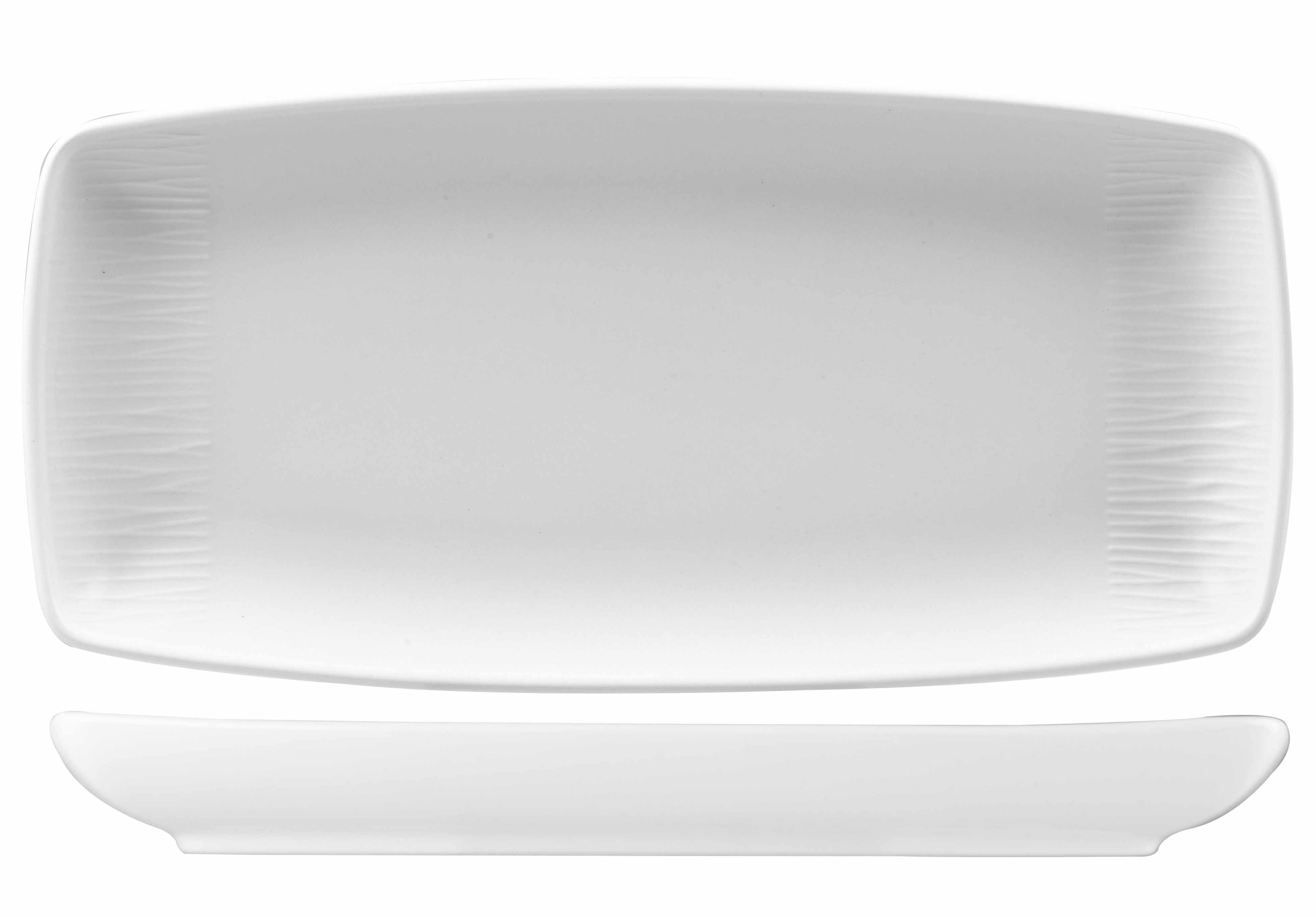 Churchill, Bamboo - Teller/ Platte rechteckig, uni/ weiss, 29,5 x 14 cm