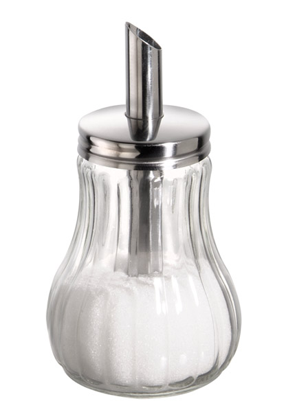 Zuckerdosierer D: 8 cm, H: 15 cm, 0,25 ltr., Behälter aus Glas, mit Dosierrohr