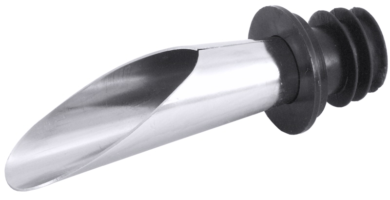 Weinflaschenausgießer, Edelstahl, Gummilamelle, L: 9 cm, D: 2,3 cm