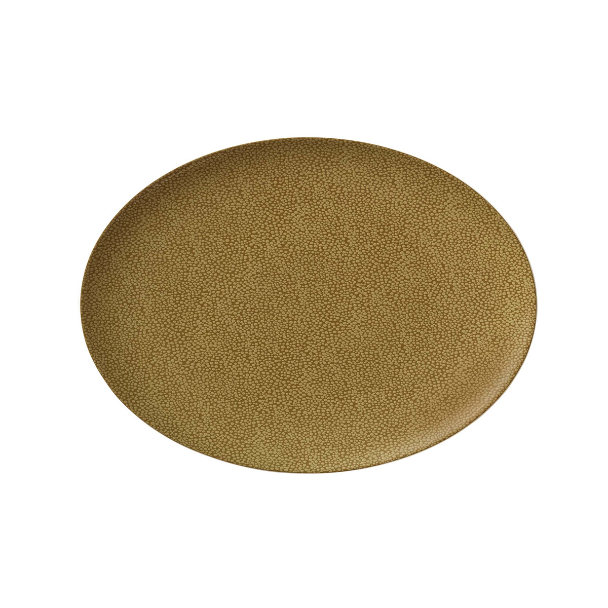 Bauscher, Purity : 425688 Pearls Olive - Platte oval Coup, bonewhite, 33 x 24 cm