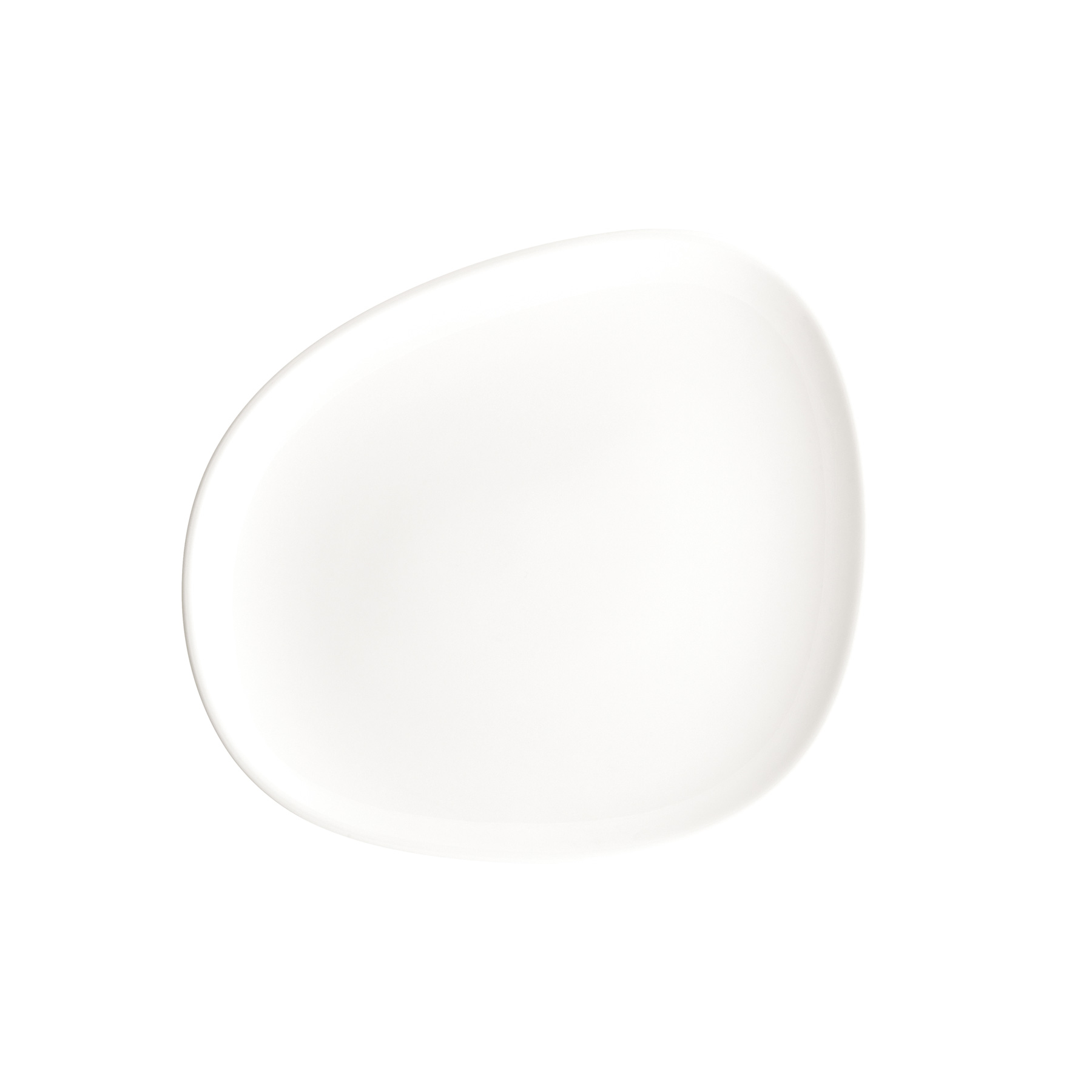 Vago, Cream : Teller flach asymmetrisch 24 cm