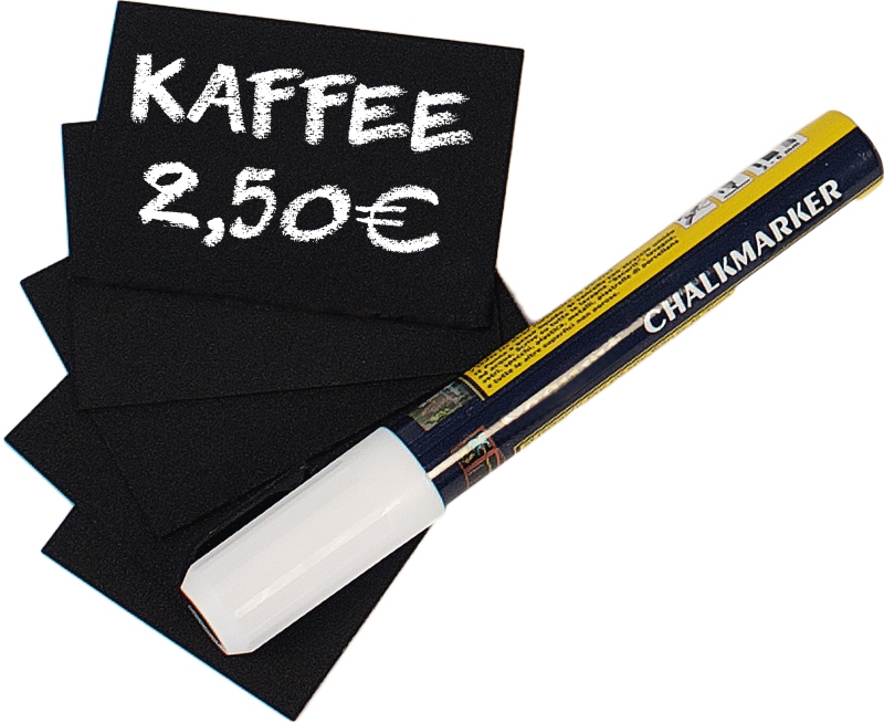 Schreibtafel, schwarz, DIN A8, PVC, 20-er Set, 7,4 x 5,2 cm