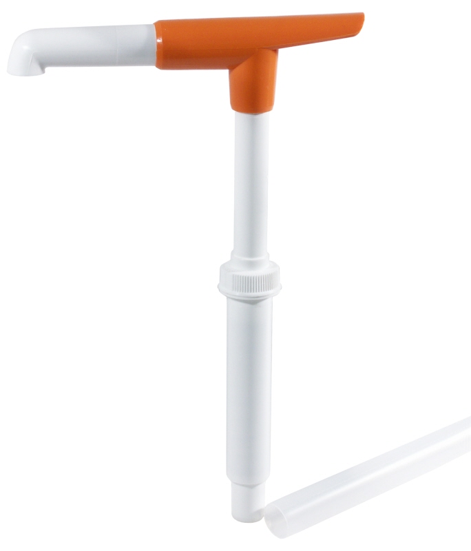 Pumpaufsatz orange, 30 ml Portion, L: 28 cm, D: 0,14 cm