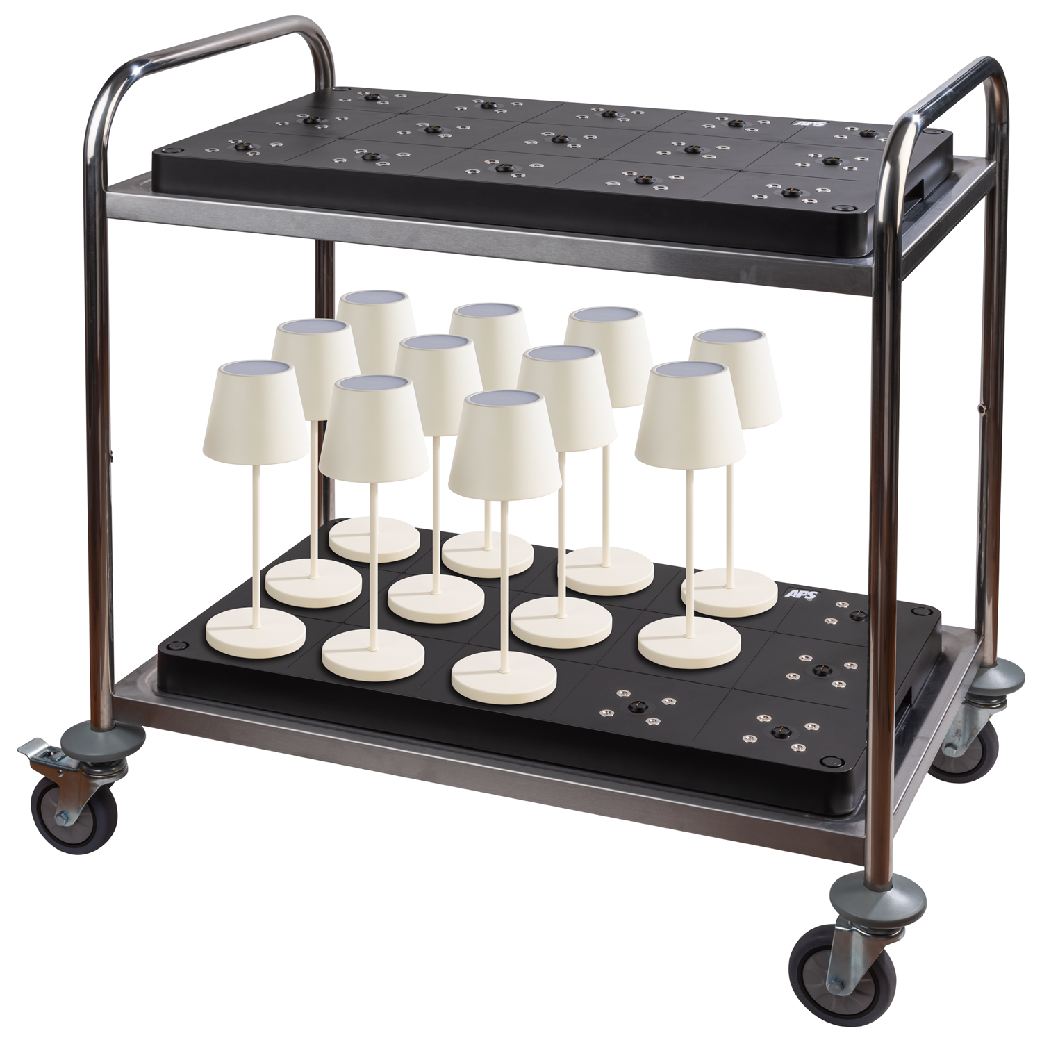 Ladestation 15-fach, ABS, 75 x 43 cm, H: 5 cm, Farbe: schwarz