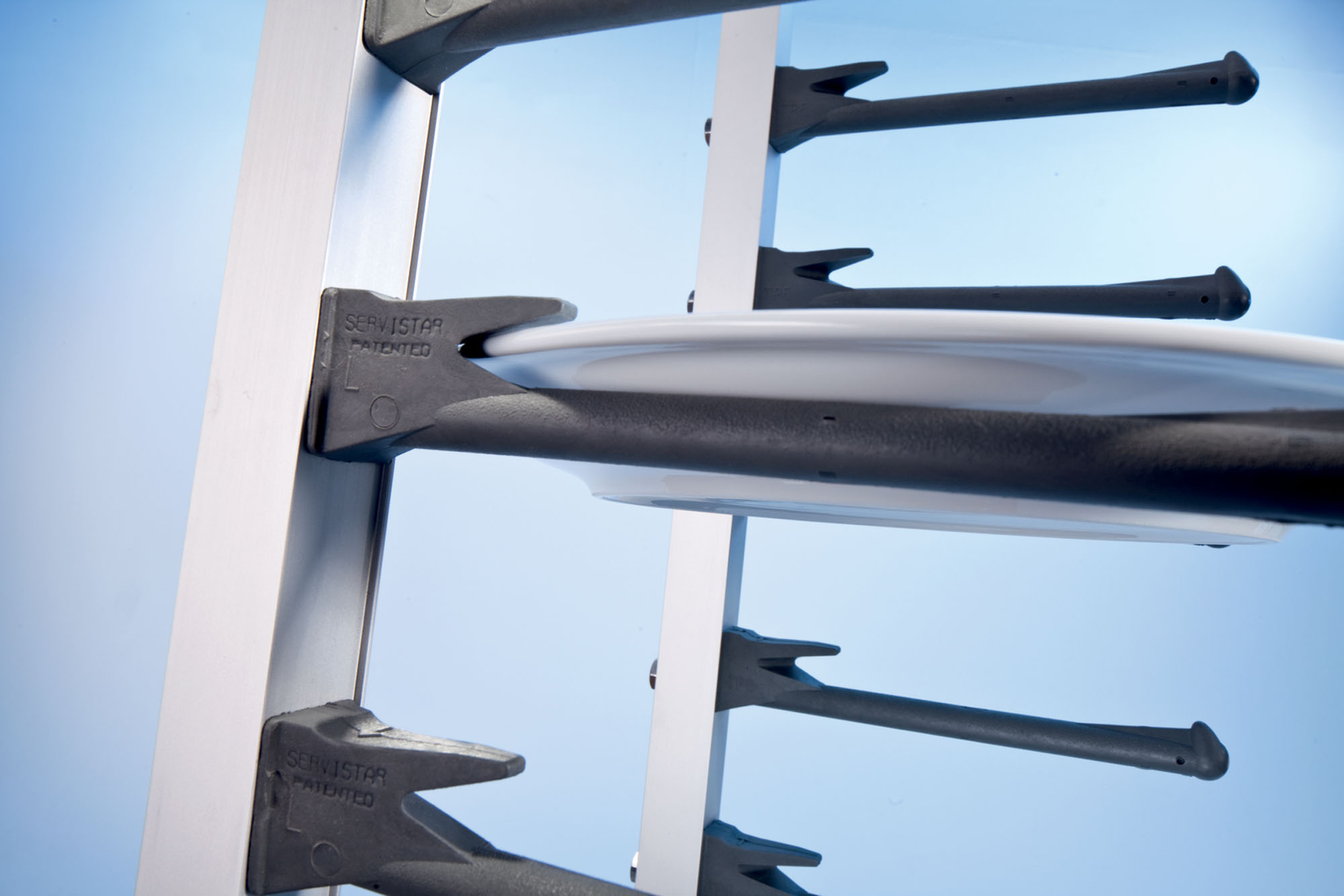 SERVISTAR  GASTRO 120, Teller-Stapelsystem, fahrbar, max. 120 Teller, LxBxH: 65,3 x 93,3 x 185,6 cm