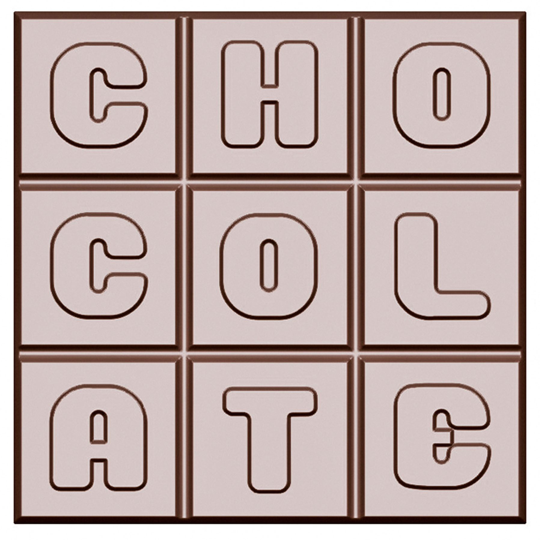 Schokoladen- Form Schokoladentafel, 275 x 135 mm, 100 x 100 x 8 mm