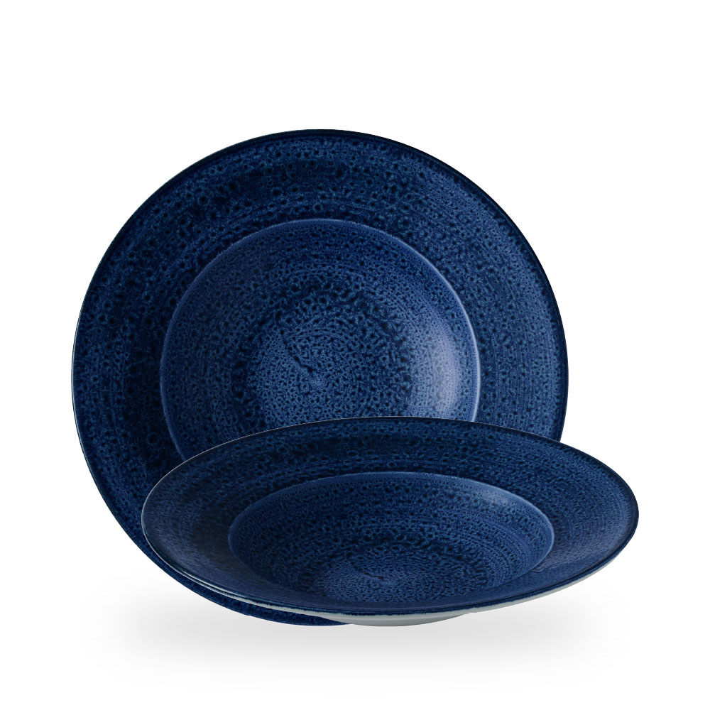 Churchill, Stonecast Plume : Ultramarine - Teller tief breite Fahne, 28 cm/ 0,47 ltr.