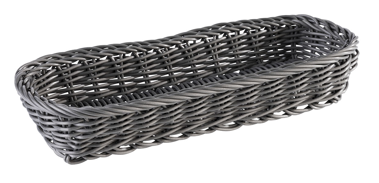 Besteckkorb ECONOMIC, 27 x 10 cm, H: 4,5 cm, Polypropylen, anthrazit, geflochten