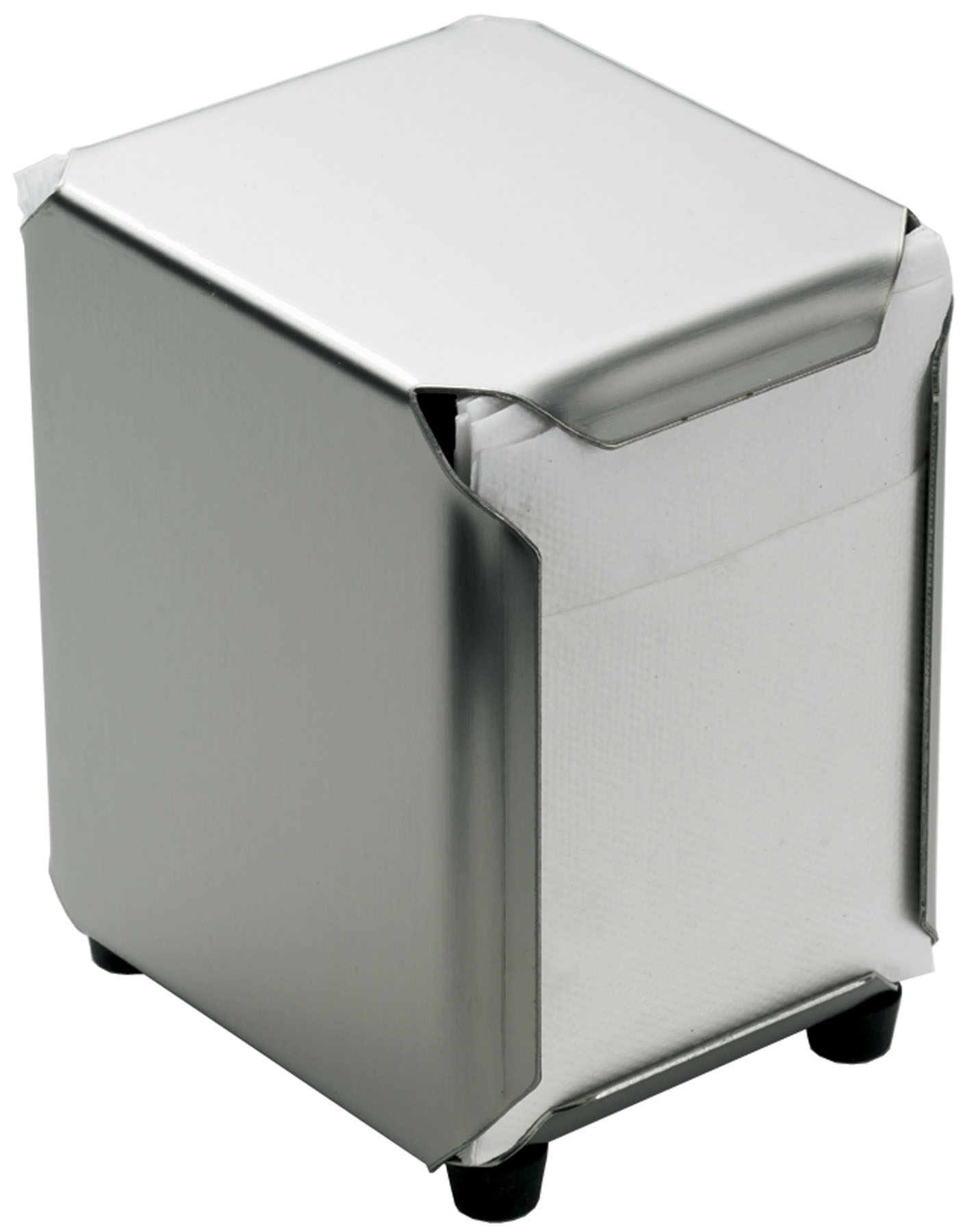 Serviettenspender f. ca. 100 Servietten - Modell 30, Edelstahl 18/10, LxBxH: 110 x 90 x 130 mm