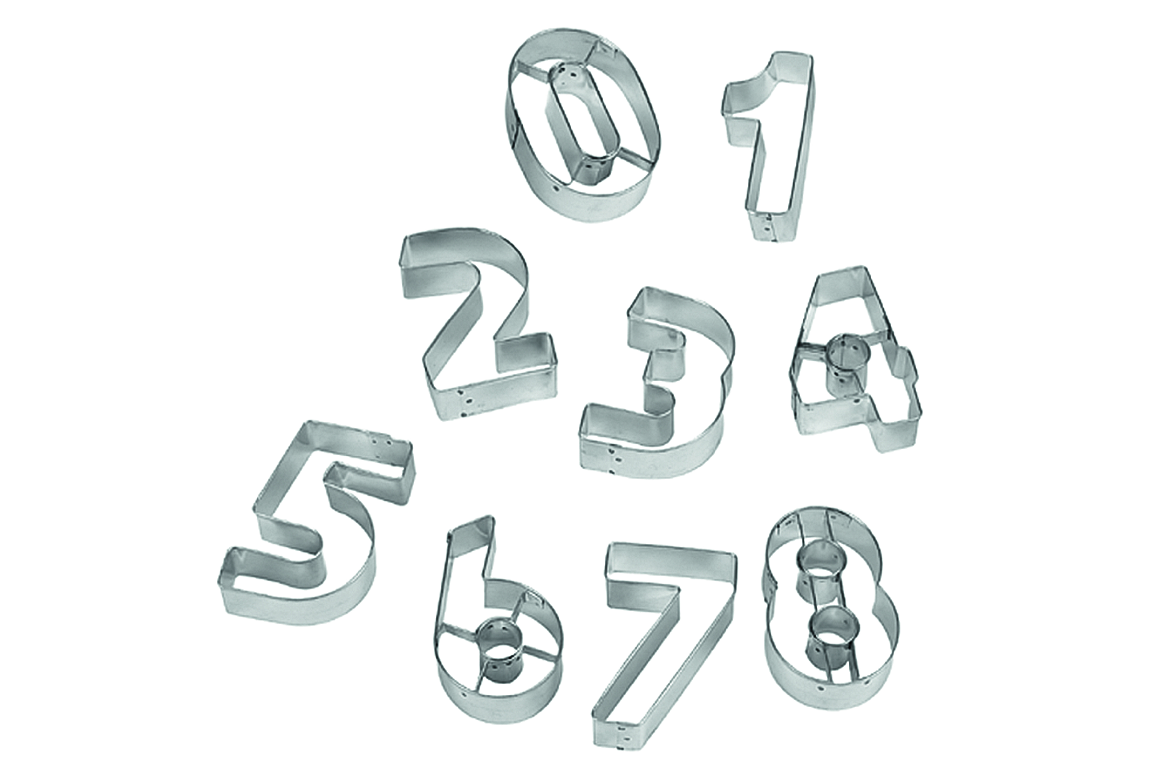 Ausstecher-Satz Zahlen 0-9, 110 x 60 x 30 mm