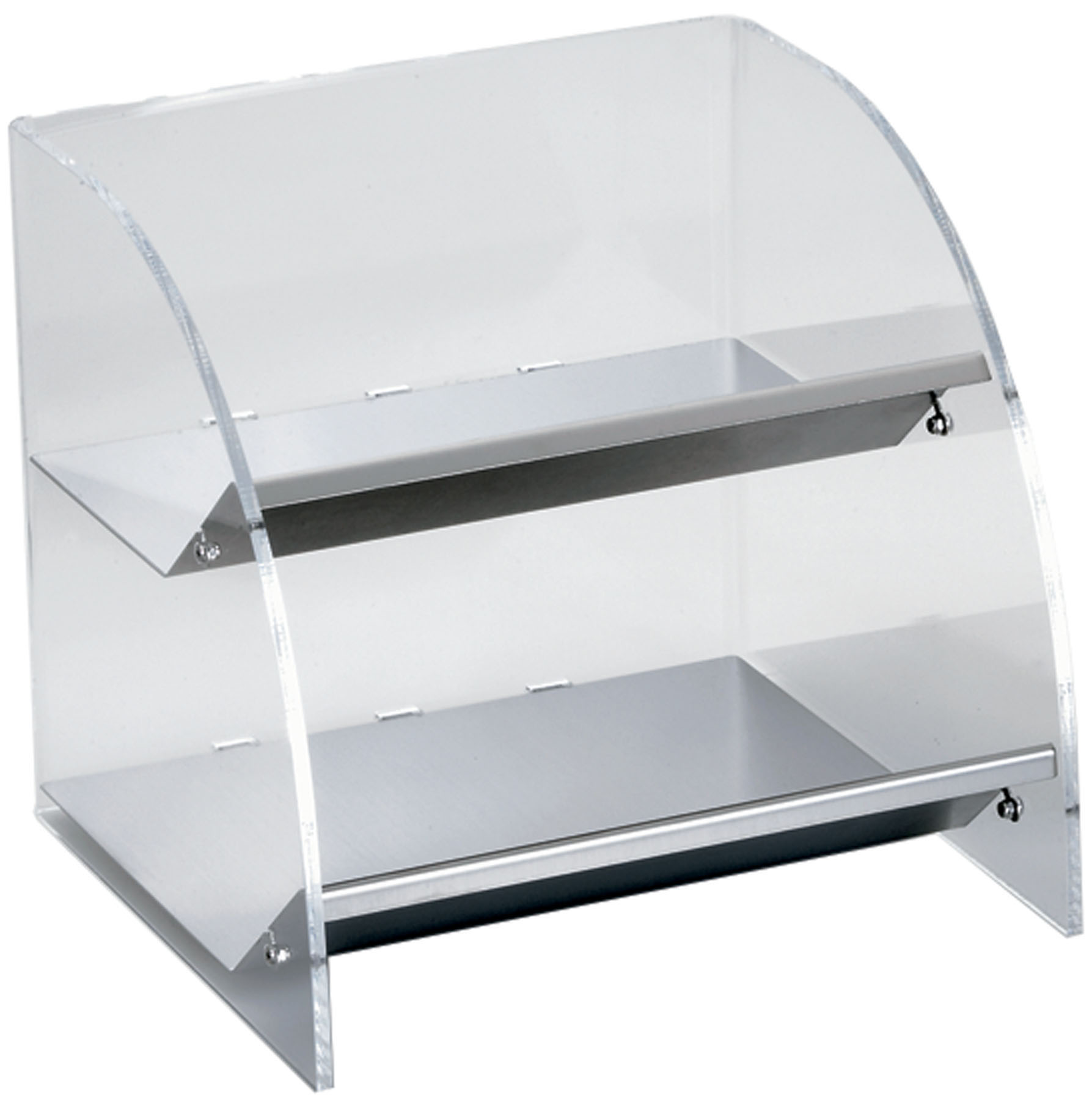 Tresenaufsteller mit 2 Fächern - Modell 642, EdSt., Plexiglas, LxBxH: 250 x 250 x 230 mm