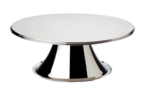Servier-, Tortenplatte D: 30 cm, H: 11 cm, drehbar, 18/8 Edelstahl, Fuß hochglanzpoliert