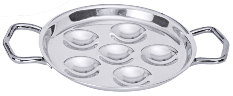 Schneckenplatte, 6 Schnecken, Edelstahl, D: 13 cm, H: 2 cm