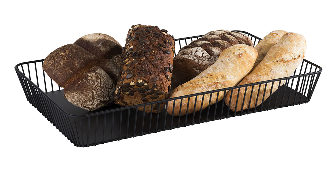 GN 1/1 Korb URBAN, 53 x 32,5 cm, H: 7,5 cm, Metall schwarz
