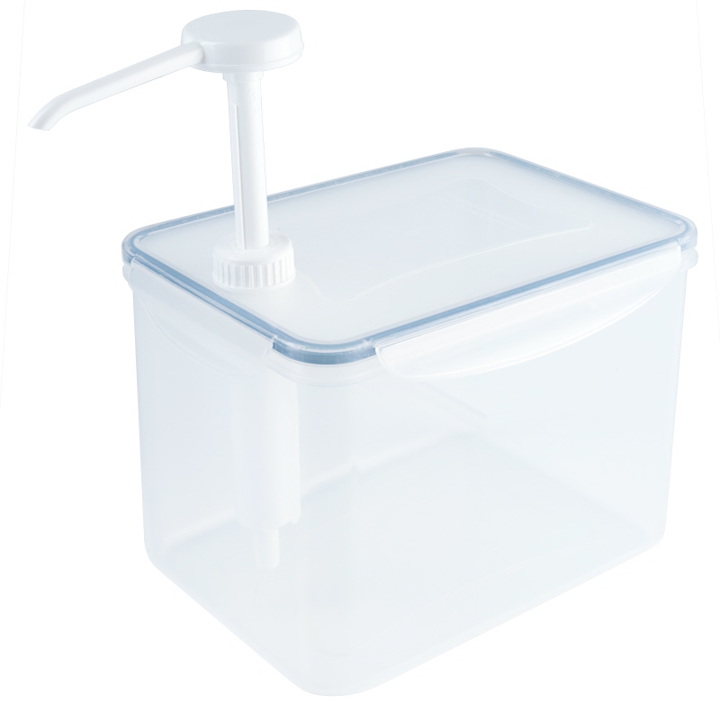 Dispenser eckig, mit 30 ml Pumpe, I: 3,9 ltr., 21 x 14,5 x 27 cm, PP