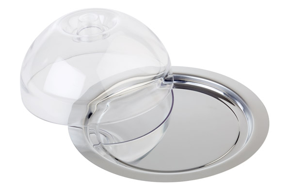 Tablett mit Haube FINESSE, D: 22 cm, H: 9,5 cm 18/0 Edelstahl, ohne Griffe