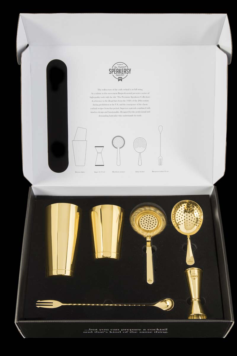 Cocktail Box, Edelstahl, goldfarben, 36 x 46 x 11 cm