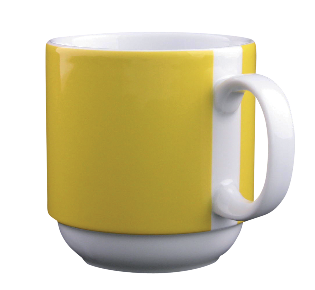 Eschenbach, Color - Kaffeebecher stapelbar, weiss/ gelb, 0,30 ltr.