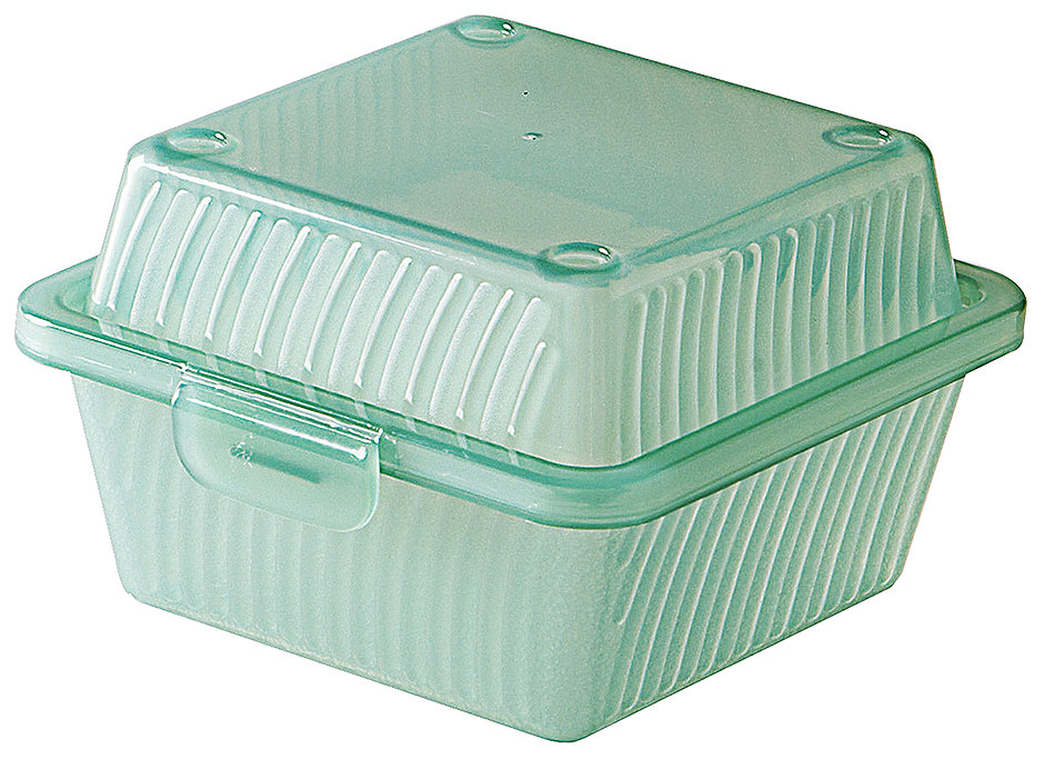 Eco-Takeout : Mehrweg- Hamburger-Box, grün, 12,5 x 13 x 8 cm