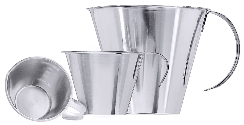 Messbecher ohne Fuß, I: 0,1 ltr., H: 5 cm, Edelstahl