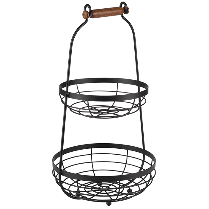 2-stufige Etagere, D: 26 cm, H: 48 cm